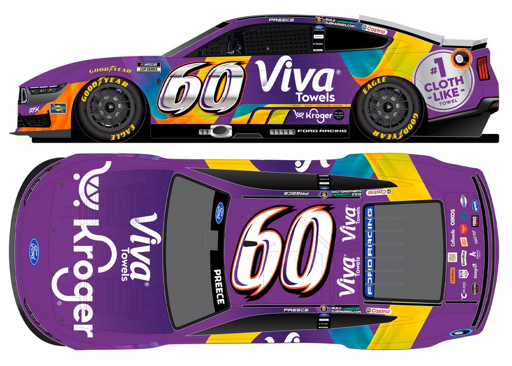 2026 Ryan Preece #60 Kroger / Viva / Greg Biffle Tribute 1/24 Diecast