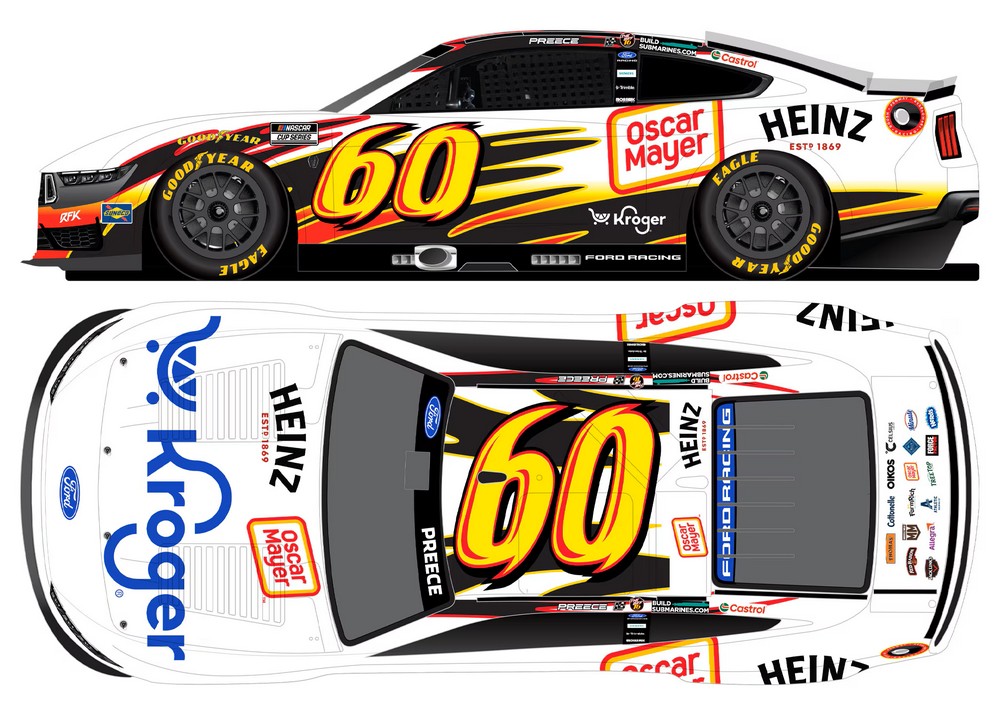 2026 Ryan Preece #60 Kroger / Oscar Mayer / Darlington Throwback 1/24 Diecast