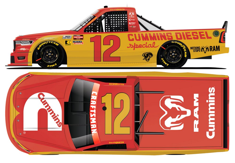 2026 Brenden "Butterbean" Queen #12 Cummins - Darlington Throwback Truck 1/64 Diecast