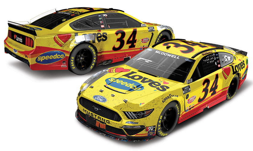2021 Michael McDowell #34 Love's - Daytona 500 Win / Raced / Color Chrome 1/24 Diecast