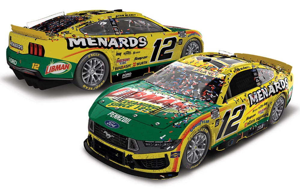 2025 Ryan Blaney #12 Menards / Libman - New Hampshire Win / Raced 1/64 Diecast