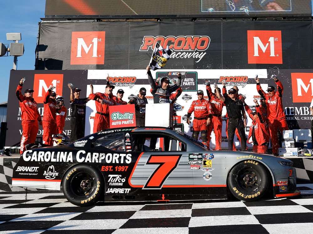 2026 Justin Allgaier #7 Carolina Carports - Pocono Win / Raced 1/64 Diecast