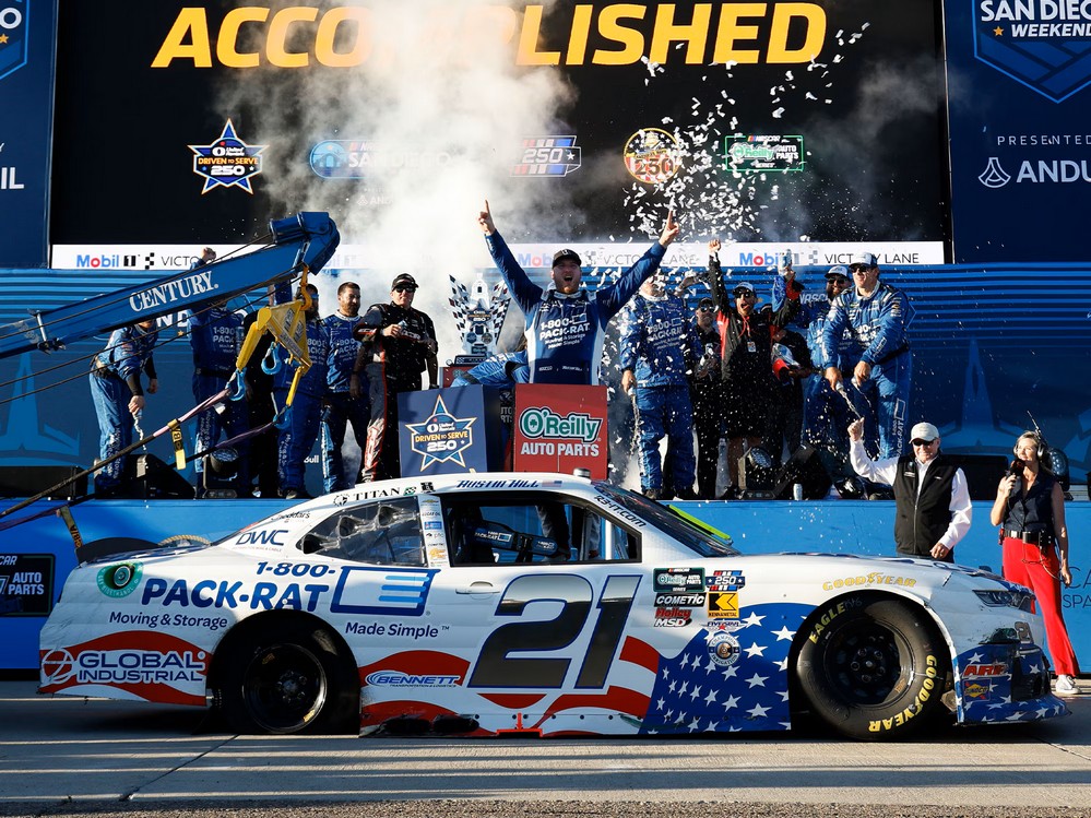 2026 Austin Hill #21 1-800-PACK-RAT Patriotic - San Diego Win / Raced 1/64 Diecast