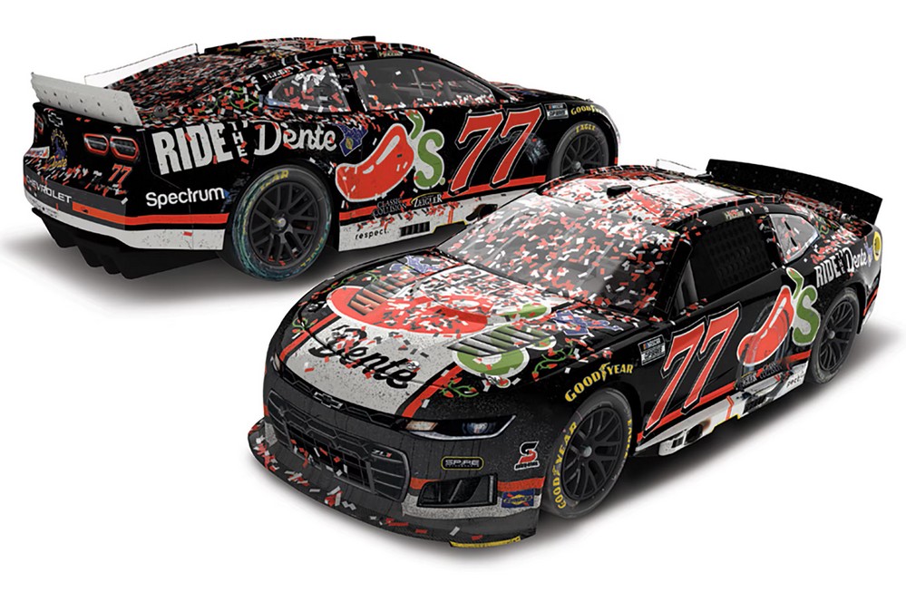2026 Carson Hocevar #77 Chili's Ride the 'Dente - Talladega Win / Raced 1/64 Diecast