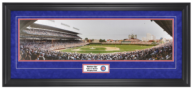 Chicago Cubs / Batter Up Day Game (Suede) - Framed Panoramic