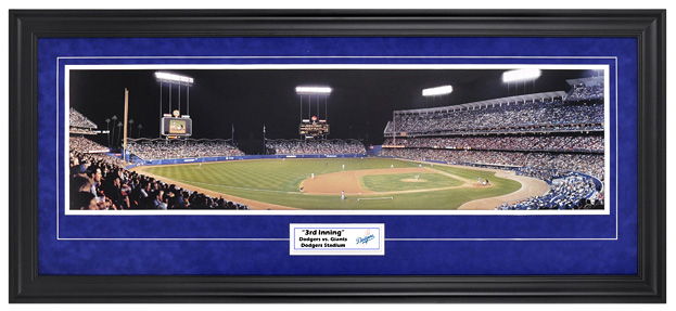 Los Angeles Dodgers / 3rd Inning Dodger Stadium (Suede) - Framed Panoramic