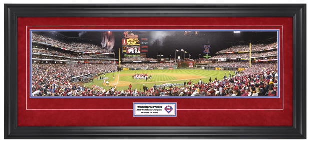 Philadelphia Phillies 2008 World Series Champions (Suede) - Framed Panoramic