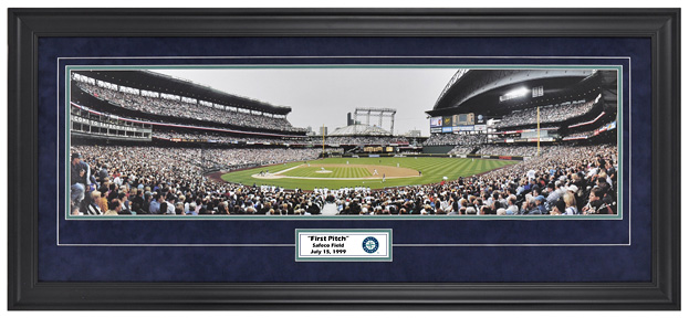 Seattle Mariners / First Pitch at Safeco Field (Suede) - Framed Panoramic
