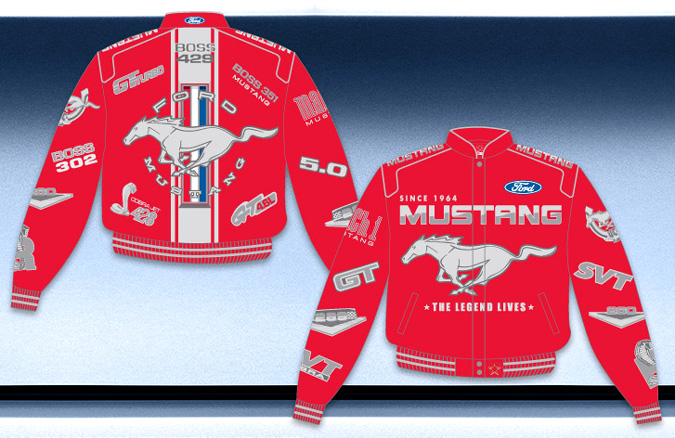 Ford Mustang / The Legend Lives - Red Adult Twill Jacket