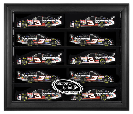 10-Car NASCAR Sprint Cup Series 1/24 Diecast Display w/ Black Frame