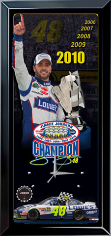 Jimmie Johnson '10 NASCAR 5x Champion - Jebco Clock