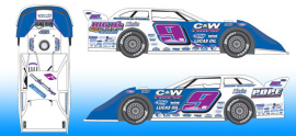 2021 Devin Moran #9 Cancer Awareness - Dirt Late Model 1/64 Diecast