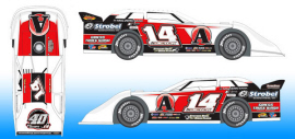 2021 Kyle Berck #14 Aurora / 40 Years - Dirt Late Model 1/64 Diecast