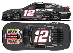 2025 Ryan Blaney #12 BODYARMOR Black 1/24 Diecast
