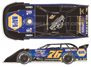 2025 Brandon Overton #76 NAPA - Dirt Late Model 1/64 Diecast