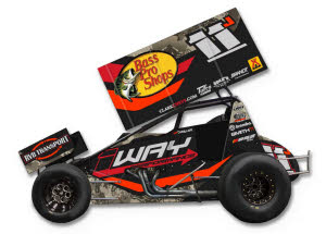 2026 Wyatt Miller #11J Bass Pro Shops / 1 Way Sprint Car 1/24 Diecast