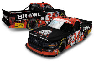 2025 Layne Riggs #34 Bare Knuckle Boxing - Pocono Win / Raced Truck 1/64 Diecast