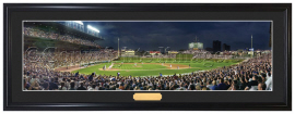Chicago Cubs / Night Game Wrigley Field - Framed Panoramic