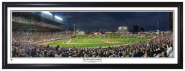 Chicago Cubs / Night Game Wrigley Field - Framed Panoramic